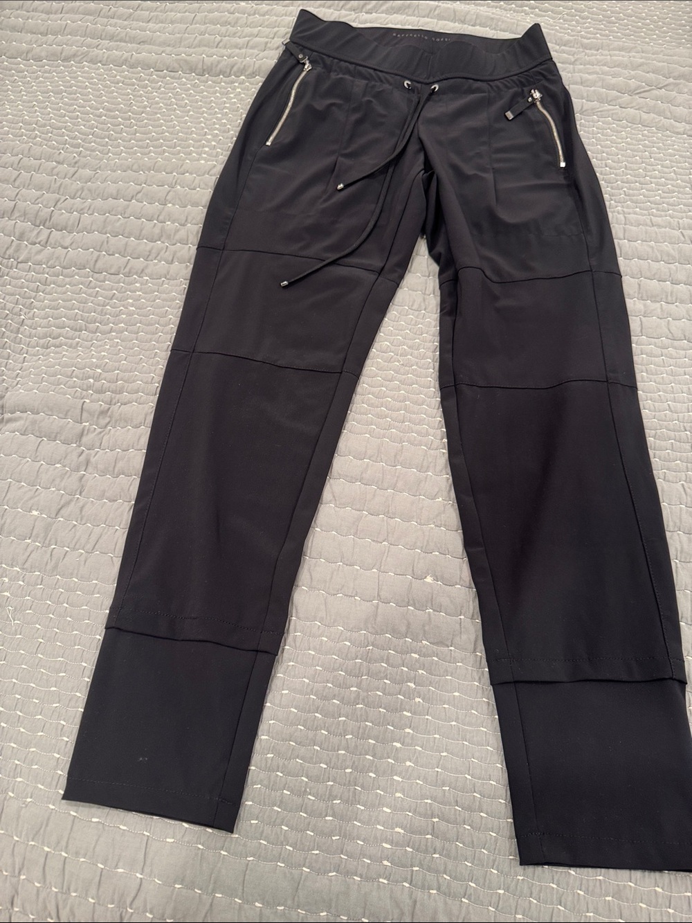 RAFFAELLO ROSSI Black Stretch Drawstring Trousers